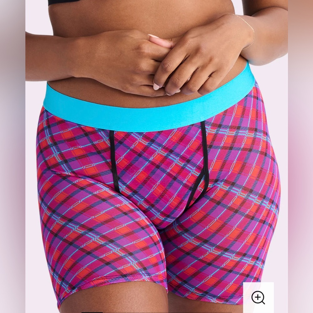 Vibrant Plaid Women's Boxer Briefs - Picture 1 of 7